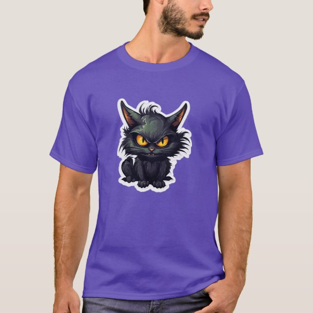 Baby Black Cat Design - grundläggande Mörk T-Shirt (Framsida)