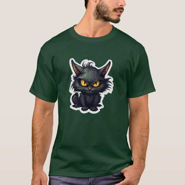 Baby Black Cat Design - grundläggande Mörk T-Shirt (Framsida)