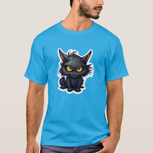 Baby Black Cat Design - grundläggande Mörk T-Shirt (Framsida)