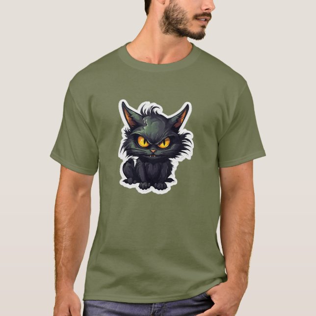 Baby Black Cat Design - grundläggande Mörk T-Shirt (Framsida)
