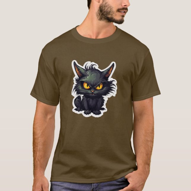 Baby Black Cat Design - grundläggande Mörk T-Shirt (Framsida)