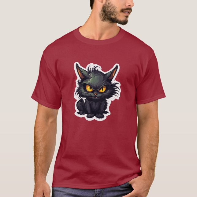Baby Black Cat Design - grundläggande Mörk T-Shirt (Framsida)