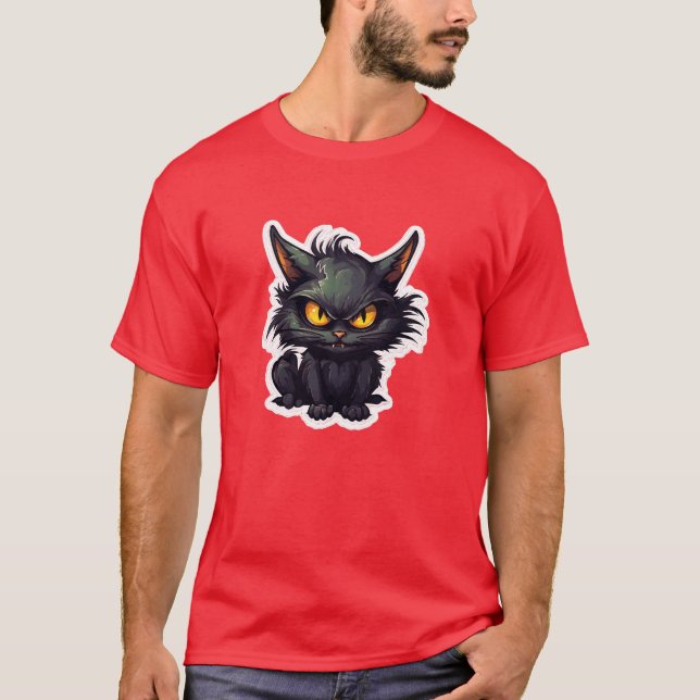 Baby Black Cat Design - grundläggande Mörk T-Shirt (Framsida)