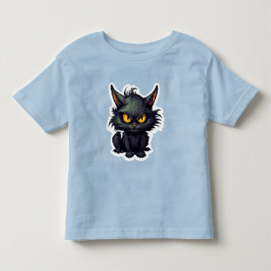Baby Black Cat Design - Småbarn Bra Jersey T-Shir T Shirt