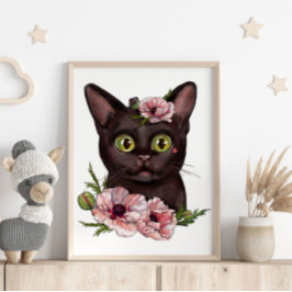Baby Black Cat Ro Animal Poster | Utskrift av vägg