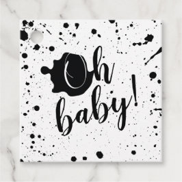 Baby Black Paint Splatter Unisex Baby Shower Gåvor Etiketter
