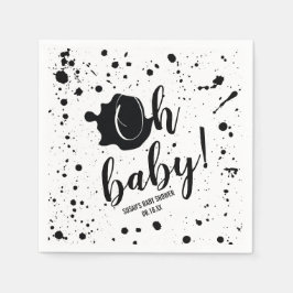 Baby Black Paint Splatter Unisex Baby Shower Pappersservett