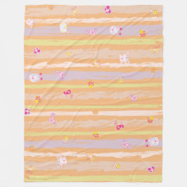 Baby Blanket – Whimsical Nature Parade Pastel  Fleecefilt