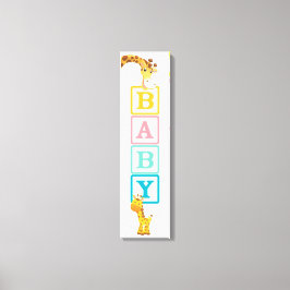 Baby blockerar med Cute Giraffes Canvastryck