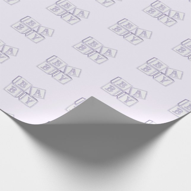 Baby blockerar typografi Lila vattenfärgsvisning Presentpapper (Hörn)