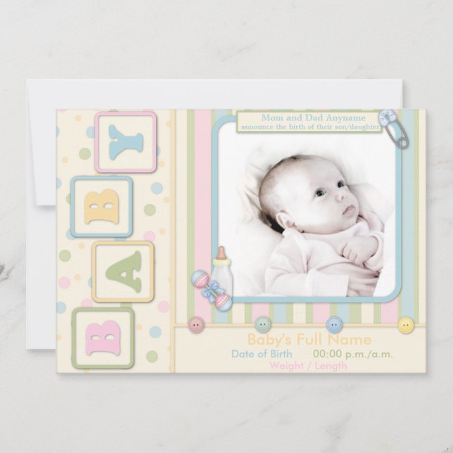 Baby Blocks Baby meddelande (Framsida)