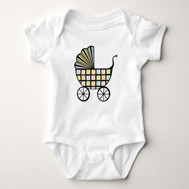 Baby Blocks Barnvagn Baby Bodydräkt T Shirt (Framsida)