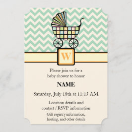 Baby Blocks Barnvagn Baby Shower-inbjudan Inbjudningar