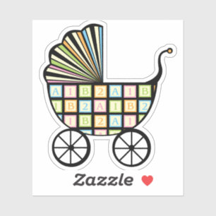 Baby Blocks Barnvagn Contour Sticker Klistermärken