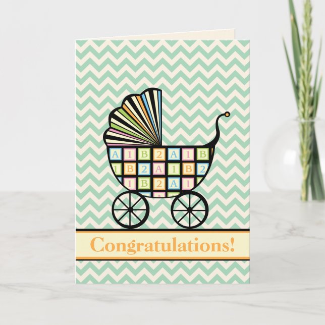 Baby Blocks Barnvagn Greeting Card Kort (Framsida)