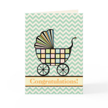 Baby Blocks Barnvagn Greeting Card