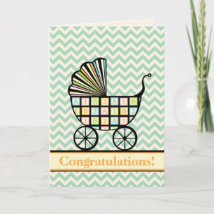 Baby Blocks Barnvagn Greeting Card Kort