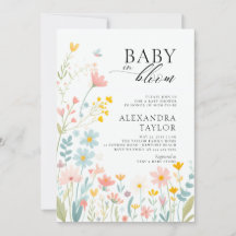 Baby Bloom Pastel WildblomBoho Flicka Shower