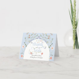 Baby Bloom WildblomBlue Baby Shower Tack Kort