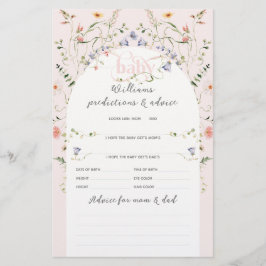 Baby Bloom WildblommGirl Rosa Baby Shower Game