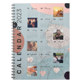Baby blue 2023 Calendar journal , 6 anpassningsbar Anteckningsbok