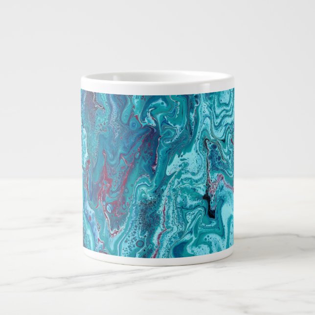 Baby blue 2 Blå akryl Abstrakt Mugg Jumbo Mugg (Framsidan)