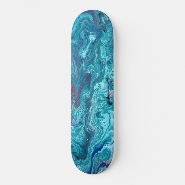 Baby blue 2 Blått akrylat Abstrakt Skateboard Deck (Framsida)