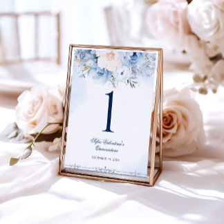 Baby Blue Askungen Quinceañera Bordsnummer