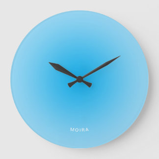 Baby Blue Azure Radiell Gradient Stor Klocka