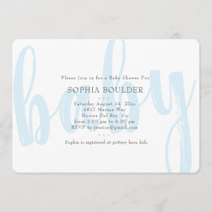 Baby blue baby showerinbjudan inbjudningar