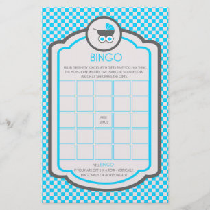 Baby blue babystödraster för vagga - Bingo-spel Flygblad