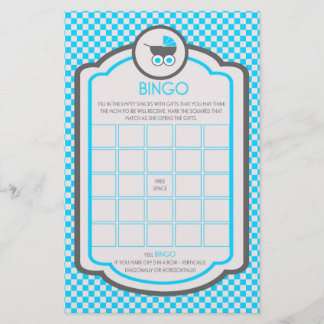 Baby blue babystödraster för vagga - Bingo-spel Flygblad