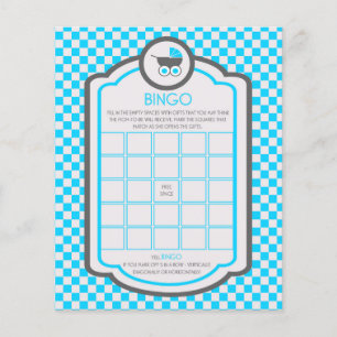Baby blue babystödraster för vagga - Bingo-spel Flygblad