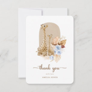 Baby blue babystövel av Pampas Grass Giraffe Tack Kort