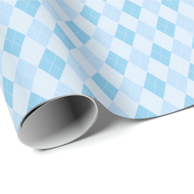 Baby blue babystövel för små argyle presentpapper (Rullad Hörn)