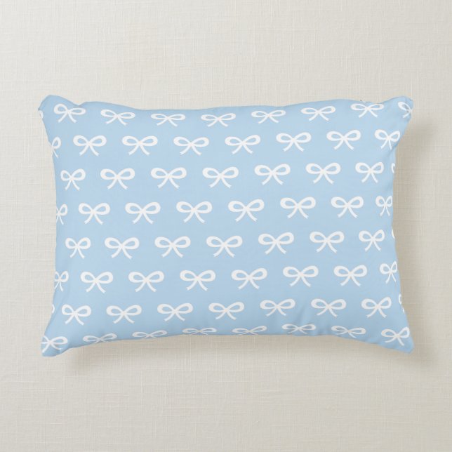 Baby blue båge mönster prydnadskudde (Framsidan)