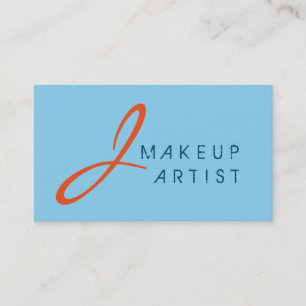 Baby blue bakgrund för Monogram Makeup Artist Visitkort