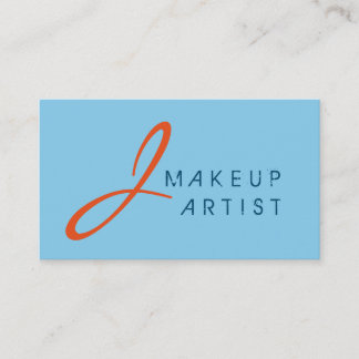 Baby blue bakgrund för Monogram Makeup Artist Visitkort