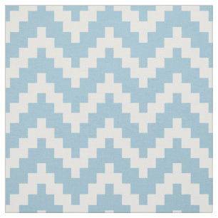 Baby blue bakgrund för vit Zigzag Ikat & Anpassnin Tyg