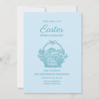 Baby blue Basket Påsk Brunch Egg Hunt