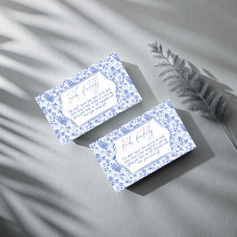 Baby blue begäran om babyduschen bok tilläggskort