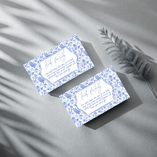 Baby blue begäran om babyduschen bok tilläggskort