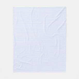 Baby blue Bleken Himlar Blue och White Rand Fleecefilt
