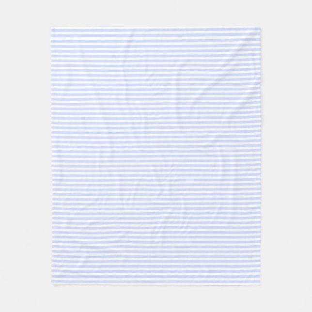 Baby blue Bleken Himlar Blue och White Rand Fleecefilt (Framsidan)