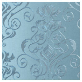 Baby blue blom- damast tyg