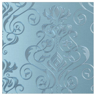 Baby blue blom- damast tyg