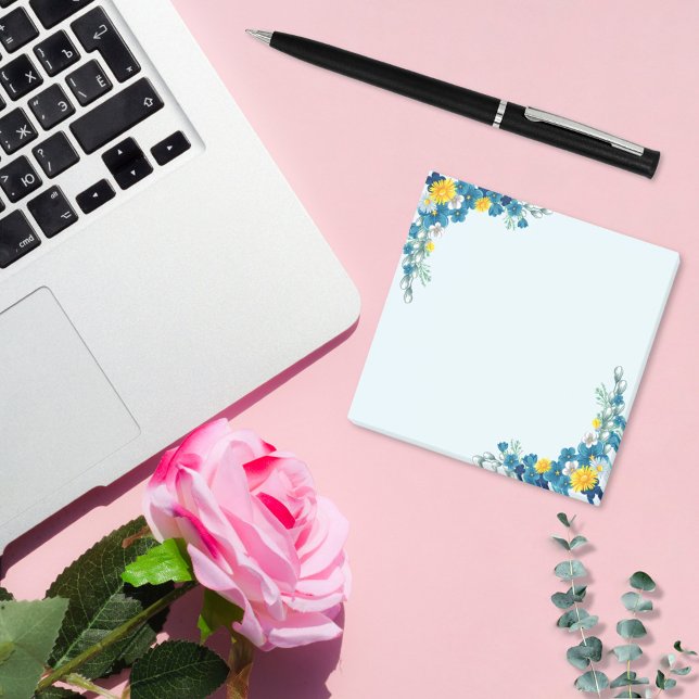 Baby blue Blommigt-Dream Post-it Block (Skapare uppladdad)