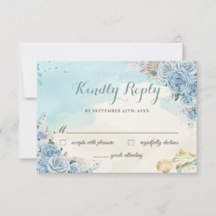 Baby blue Blommigt Pampas Grass Beach Sweet 16 Sva OSA Kort