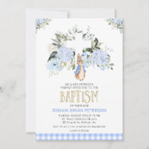 Baby blue Blommigt Play Peter Rabbit Baptism