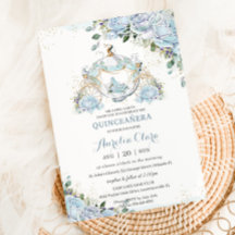 Baby blue Blommigt Ro Princess Coach Quinceanera